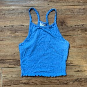 Light blue ribbed crop top